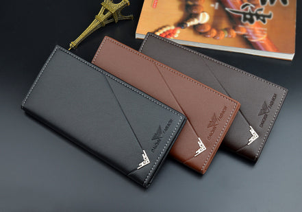 NEW Men Luxury PU Leather Wallet ID Credit Bank Card Holder Purse Checkbook Money Long Clutch Bifold Male Standard Wallets