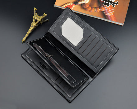 NEW Men Luxury PU Leather Wallet ID Credit Bank Card Holder Purse Checkbook Money Long Clutch Bifold Male Standard Wallets