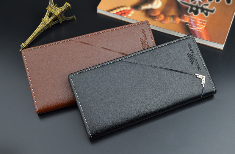 NEW Men Luxury PU Leather Wallet ID Credit Bank Card Holder Purse Checkbook Money Long Clutch Bifold Male Standard Wallets
