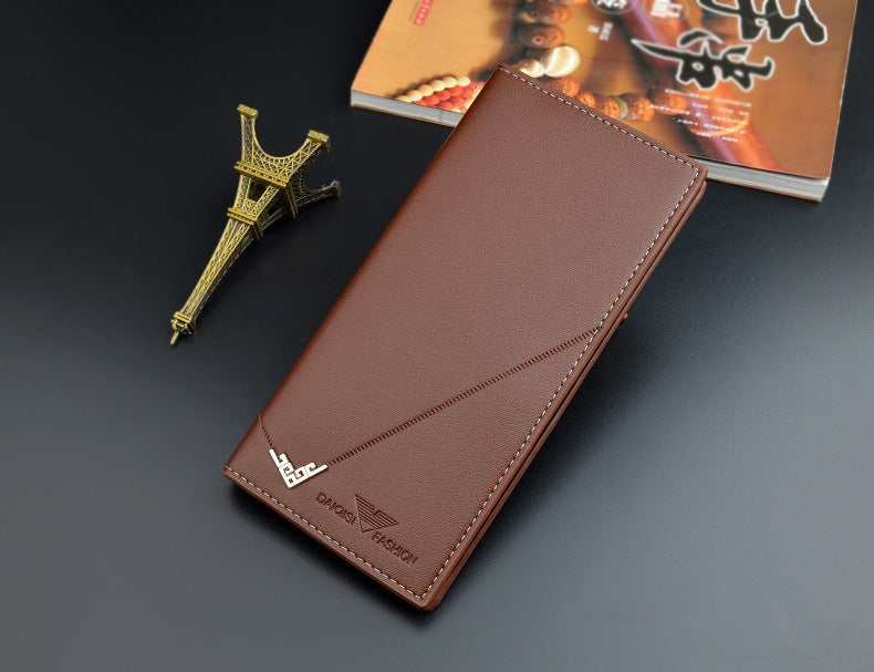 NEW Men Luxury PU Leather Wallet ID Credit Bank Card Holder Purse Checkbook Money Long Clutch Bifold Male Standard Wallets