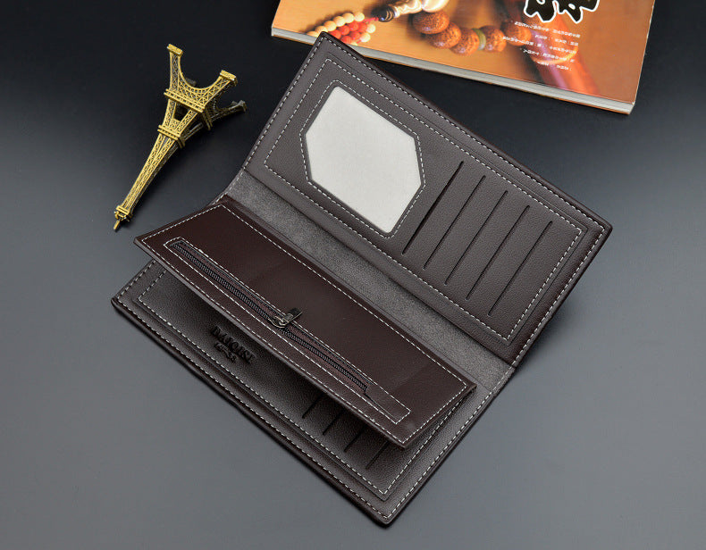 NEW Men Luxury PU Leather Wallet ID Credit Bank Card Holder Purse Checkbook Money Long Clutch Bifold Male Standard Wallets
