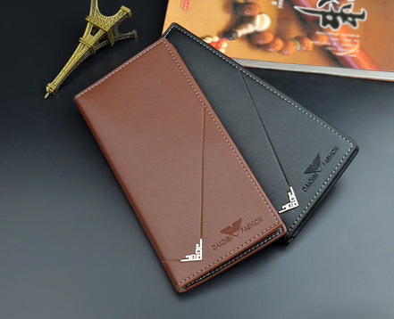 NEW Men Luxury PU Leather Wallet ID Credit Bank Card Holder Purse Checkbook Money Long Clutch Bifold Male Standard Wallets