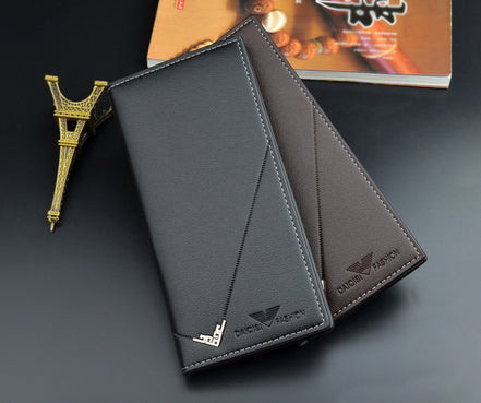 NEW Men Luxury PU Leather Wallet ID Credit Bank Card Holder Purse Checkbook Money Long Clutch Bifold Male Standard Wallets