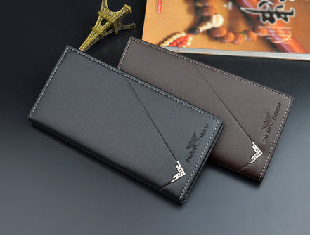 NEW Men Luxury PU Leather Wallet ID Credit Bank Card Holder Purse Checkbook Money Long Clutch Bifold Male Standard Wallets