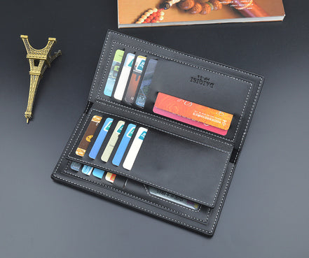 NEW Men Luxury PU Leather Wallet ID Credit Bank Card Holder Purse Checkbook Money Long Clutch Bifold Male Standard Wallets