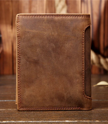 Genuine Leather Wallet for Men Mini Money Bags Short Purse Credit Card Holder Cash Coin Pocket Male Small Solid Standard Wallets