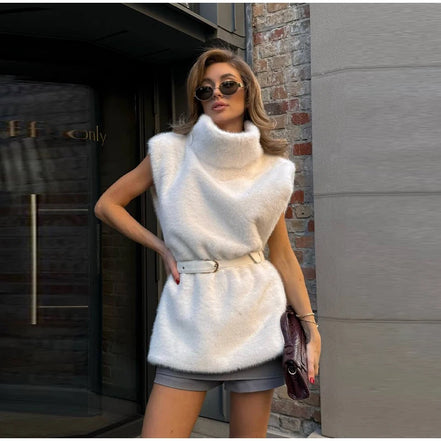 Women's Brown Faux Fur Coat With Hood Oversized Luxurious Long Sleeve Pocket Jacket Lady 2025 Fall Winter Chic Street Outerwear