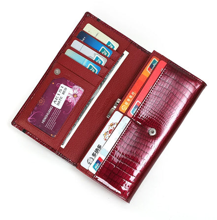 Luxury Brand Ladies Wallet Genuine Leather Purse Bag Long Real Cow Leather Woman Wallet for Coins and Cards