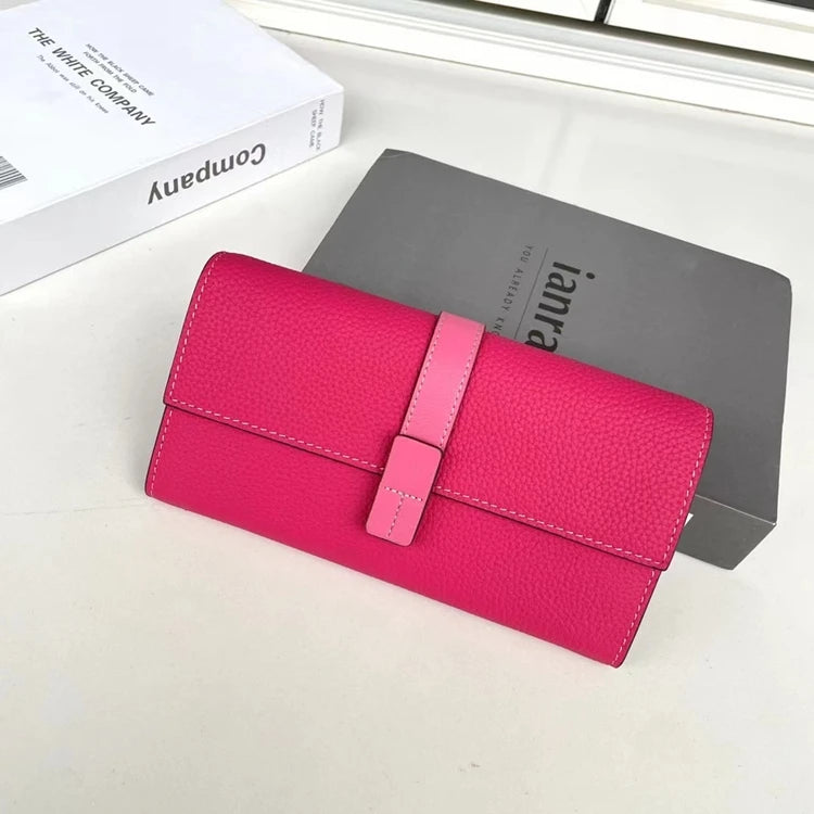 Luxury Genuine Leather Women Long Wallet  Female Card Holder Clutch Bag Classic Ladies Fashion Design Leather Coin Purse