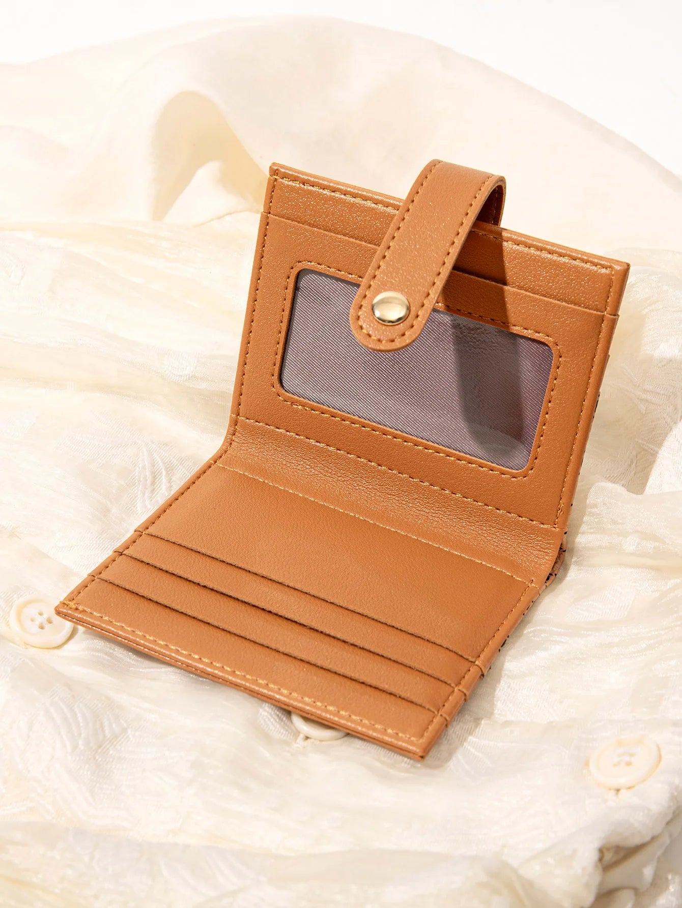 Luxury Classic Folding Wallet Small Lightweight Women's Wallet Retro Print Mini Card Holder Multi-function ID Card Coin Purse