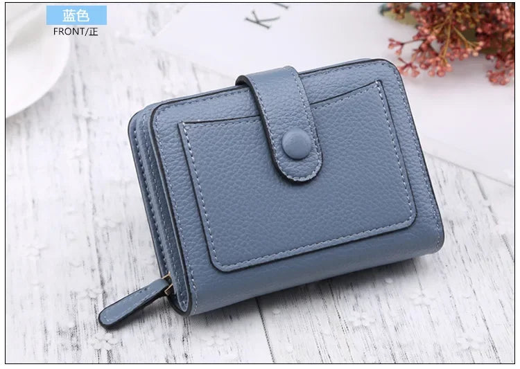 Luxury Brand Women Wallets Red Black PU Leather Small Mini Coin Purse Hasp Card Holder Lady Wallet Zipper Female Leather Buckle