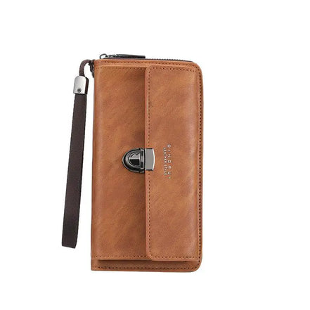Luxury PU Wallet with Long Zipper for Men and Women; Multi-Card Slots, Coin Pocket, Phone Bag and Business Style Purse.