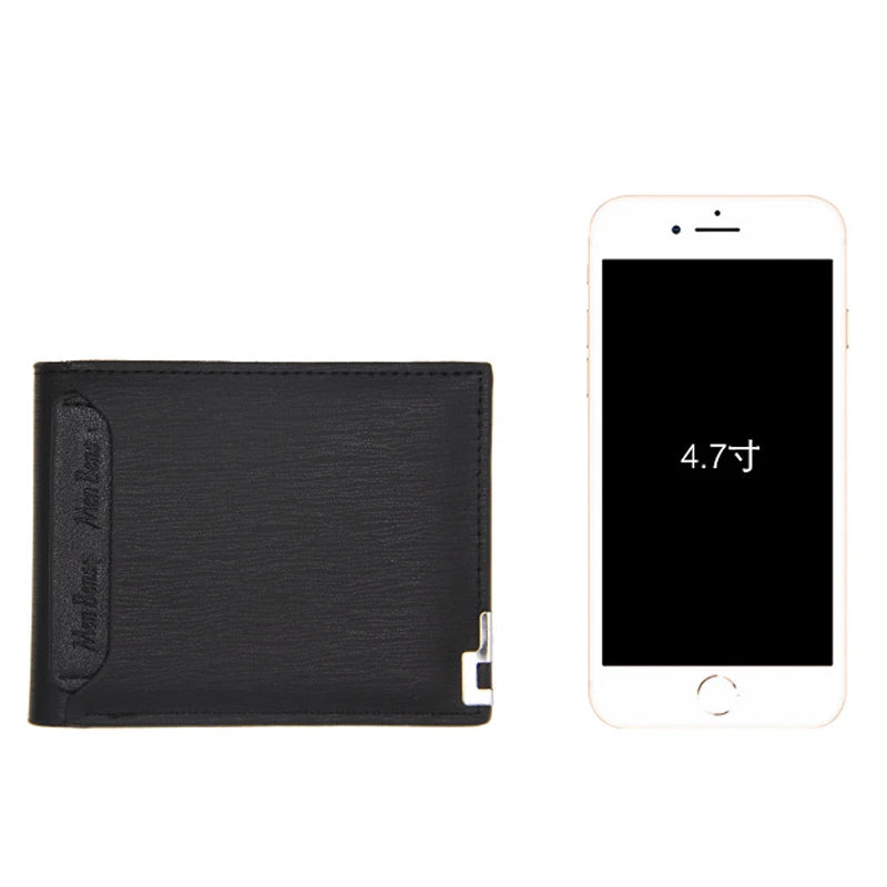 Men's Luxury PU Leather Wallet - Slim Short Card Holder, Designer Billfold Purse for Men (Portable & Stylish)