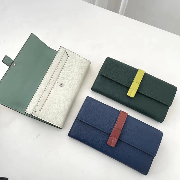 Luxury Genuine Leather Women Long Wallet  Female Card Holder Clutch Bag Classic Ladies Fashion Design Leather Coin Purse