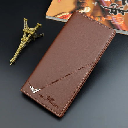 NEW Men Luxury PU Leather Wallet ID Credit Bank Card Holder Purse Checkbook Money Long Clutch Bifold Male Standard Wallets