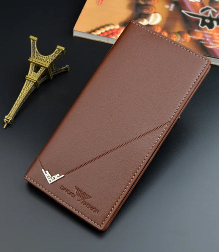 NEW Men Luxury PU Leather Wallet ID Credit Bank Card Holder Purse Checkbook Money Long Clutch Bifold Male Standard Wallets
