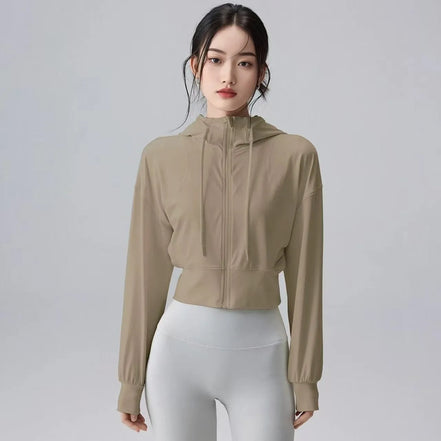 Hooded casual jacket women's outdoor loose sports jacket