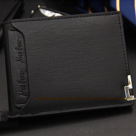 Men's Luxury PU Leather Wallet - Slim Short Card Holder, Designer Billfold Purse for Men (Portable & Stylish)