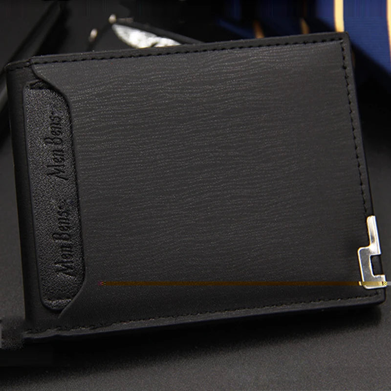 Men's Luxury PU Leather Wallet - Slim Short Card Holder, Designer Billfold Purse for Men (Portable & Stylish)