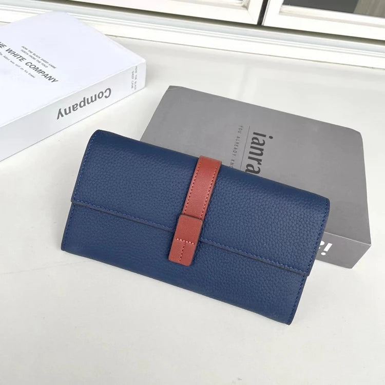 Luxury Genuine Leather Women Long Wallet  Female Card Holder Clutch Bag Classic Ladies Fashion Design Leather Coin Purse