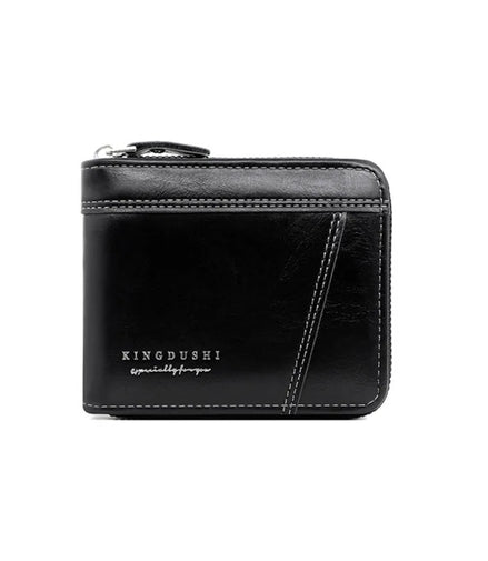 Leather Men’s Wallet Luxury Mens Purse Male Zipper Card Holders with Coin Pocket Rfid Wallets Gifts for Men Money Bag
