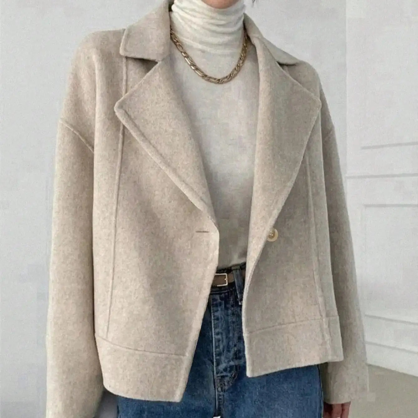 Women's Fall Winter Jacket Dress, Retro Simple Style Casual Full Match Cardigan, Ladies Autumn Winter, Fashionable Women's Cloth