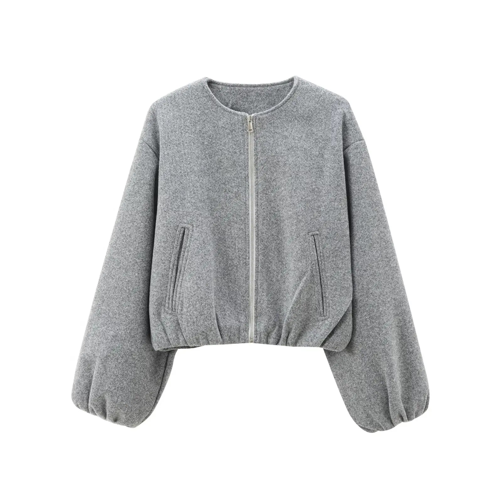 MUJER Black Bomber Jackets for Women Zipper Varsity Jackets Women Soft Cropped Jackets Woman 2025 Long Sleeve Winter Coat Female