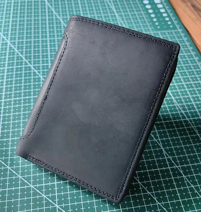 Genuine Leather Wallet for Men Mini Money Bags Short Purse Credit Card Holder Cash Coin Pocket Male Small Solid Standard Wallets