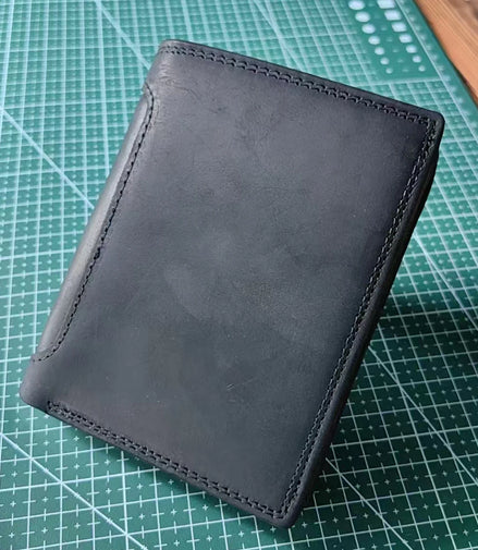 Genuine Leather Wallet for Men Mini Money Bags Short Purse Credit Card Holder Cash Coin Pocket Male Small Solid Standard Wallets