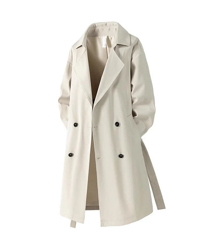 2025 Autumn Mens Long Coat American Streetwear Vintage Over Knee Trench Coat Casual Retro Waterproof Windbreaker