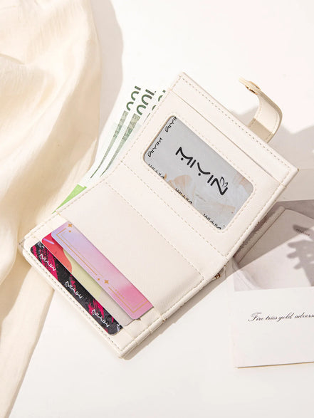 Luxury Classic Folding Wallet Small Lightweight Women's Wallet Retro Print Mini Card Holder Multi-function ID Card Coin Purse