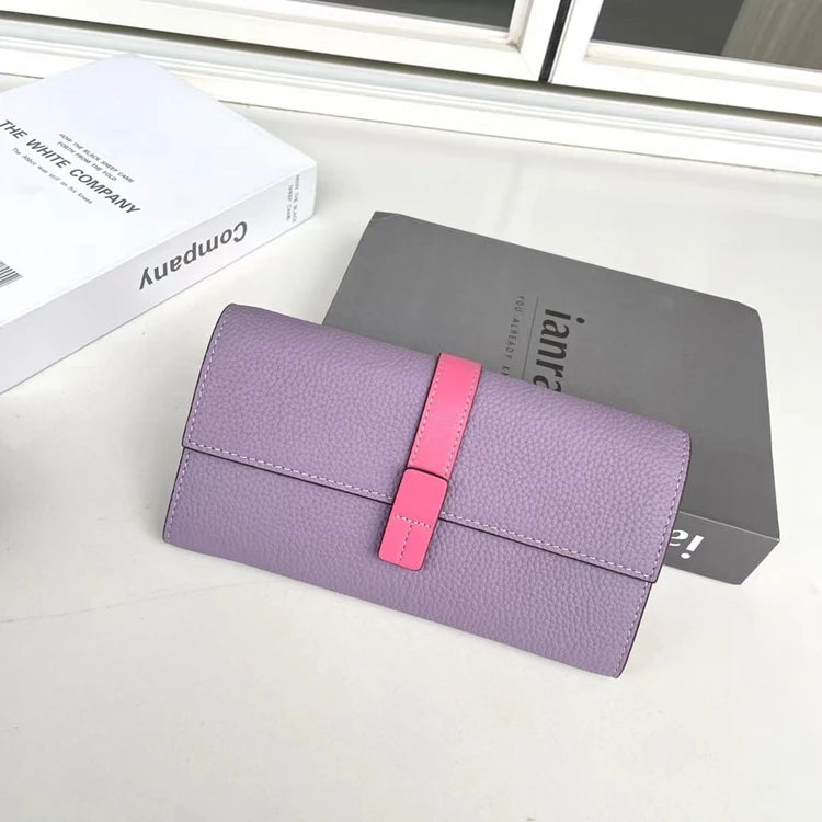 Luxury Genuine Leather Women Long Wallet  Female Card Holder Clutch Bag Classic Ladies Fashion Design Leather Coin Purse