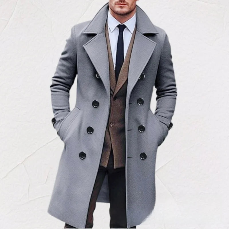 Fashionable Men's Woolen Coat Mid-Length Stylish Windbreaker Jacket in Various Colors And Sizes Urban Casual Winter Outerwear