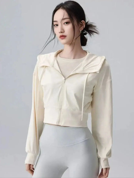 Hooded casual jacket women's outdoor loose sports jacket