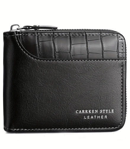 Leather Men’s Wallet Luxury Mens Purse Male Zipper Card Holders with Coin Pocket Rfid Wallets Gifts for Men Money Bag