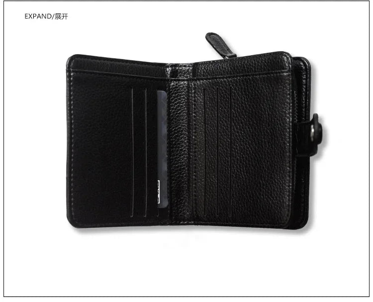 Luxury Brand Women Wallets Red Black PU Leather Small Mini Coin Purse Hasp Card Holder Lady Wallet Zipper Female Leather Buckle
