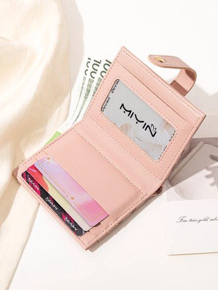 Luxury Classic Folding Wallet Small Lightweight Women's Wallet Retro Print Mini Card Holder Multi-function ID Card Coin Purse
