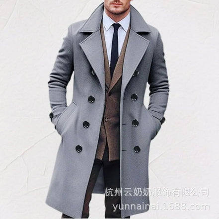 Fashionable Men's Woolen Coat Mid-Length Stylish Windbreaker Jacket in Various Colors And Sizes Urban Casual Winter Outerwear