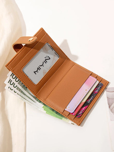 Luxury Classic Folding Wallet Small Lightweight Women's Wallet Retro Print Mini Card Holder Multi-function ID Card Coin Purse