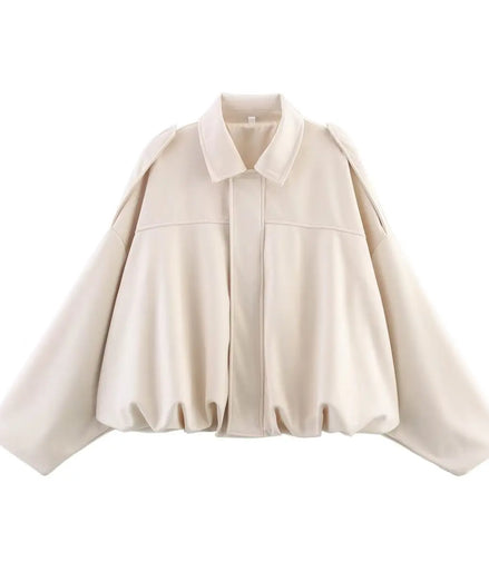 Women's Suede Jacket Outerwear Pilots Style Zipper Closure Medium Thickness Loose Fit Street Style Pure Color Casual Coat