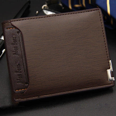 Men's Luxury PU Leather Wallet - Slim Short Card Holder, Designer Billfold Purse for Men (Portable & Stylish)