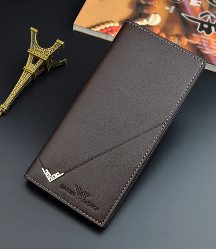 NEW Men Luxury PU Leather Wallet ID Credit Bank Card Holder Purse Checkbook Money Long Clutch Bifold Male Standard Wallets