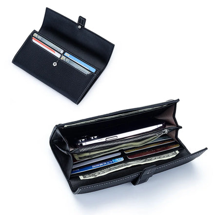 Luxury Genuine Leather Women Long Wallet  Female Card Holder Clutch Bag Classic Ladies Fashion Design Leather Coin Purse