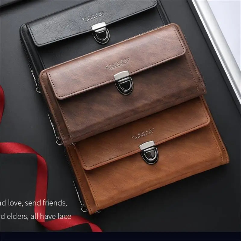Luxury PU Wallet with Long Zipper for Men and Women; Multi-Card Slots, Coin Pocket, Phone Bag and Business Style Purse.