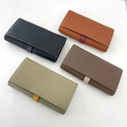 Luxury Genuine Leather Women Long Wallet  Female Card Holder Clutch Bag Classic Ladies Fashion Design Leather Coin Purse