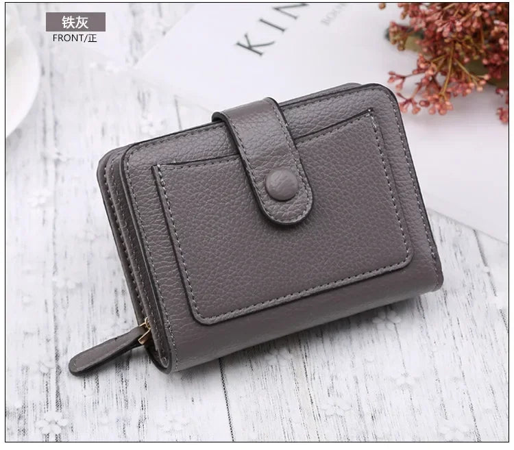 Luxury Brand Women Wallets Red Black PU Leather Small Mini Coin Purse Hasp Card Holder Lady Wallet Zipper Female Leather Buckle