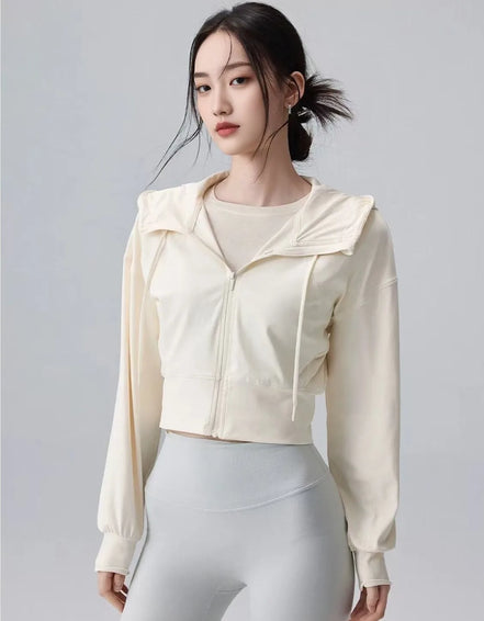 Hooded casual jacket women's outdoor loose sports jacket