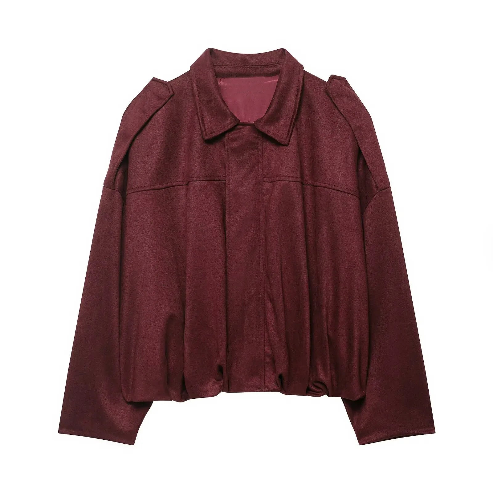 Women's Suede Jacket Outerwear Pilots Style Zipper Closure Medium Thickness Loose Fit Street Style Pure Color Casual Coat