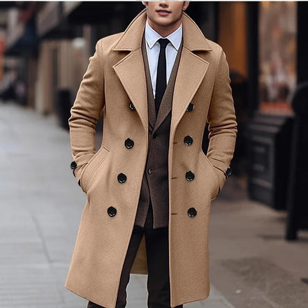 Fashionable Men's Woolen Coat Mid-Length Stylish Windbreaker Jacket in Various Colors And Sizes Urban Casual Winter Outerwear