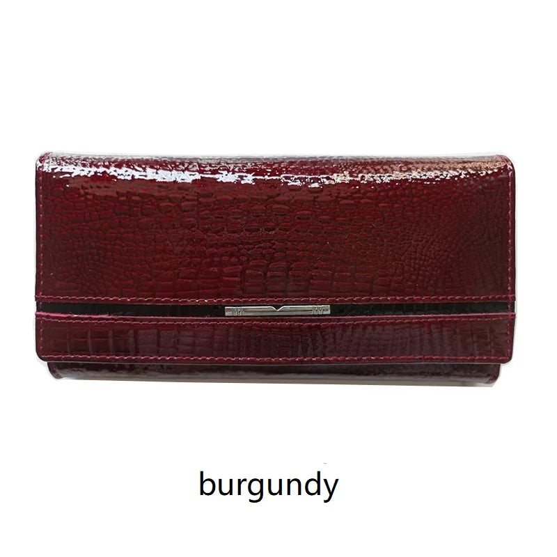 Luxury Brand Ladies Wallet Genuine Leather Purse Bag Long Real Cow Leather Woman Wallet for Coins and Cards